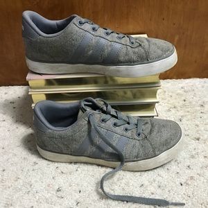 Boys grey adidas sneakers.